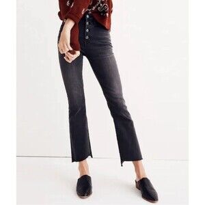 Madewell Jeans Womens Size 29T  Cali Demi Boot Asymmetrical Hem Woodstone Wash